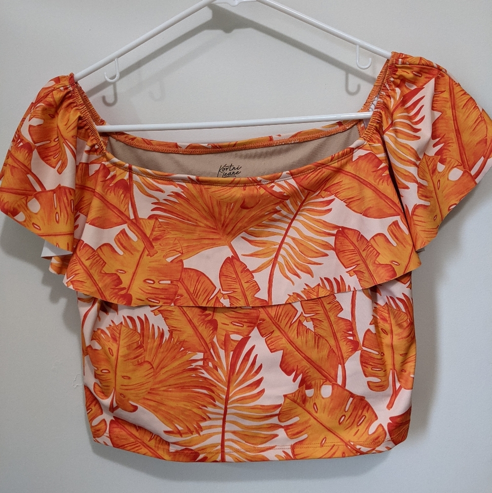 Kortni Jeane Ruffled Around swim top